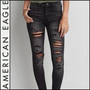 AMERICAN EAGLE Black Hi Rise Jeggings!
